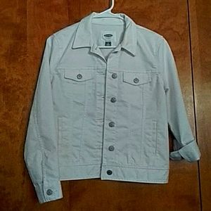 Old Navy White Denim Jean Jacket SP